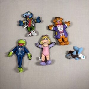 Vintage 1998 Blockbuster Muppets Plush Set Kermit Piggy Gonzo Fozzie 5pc Lot